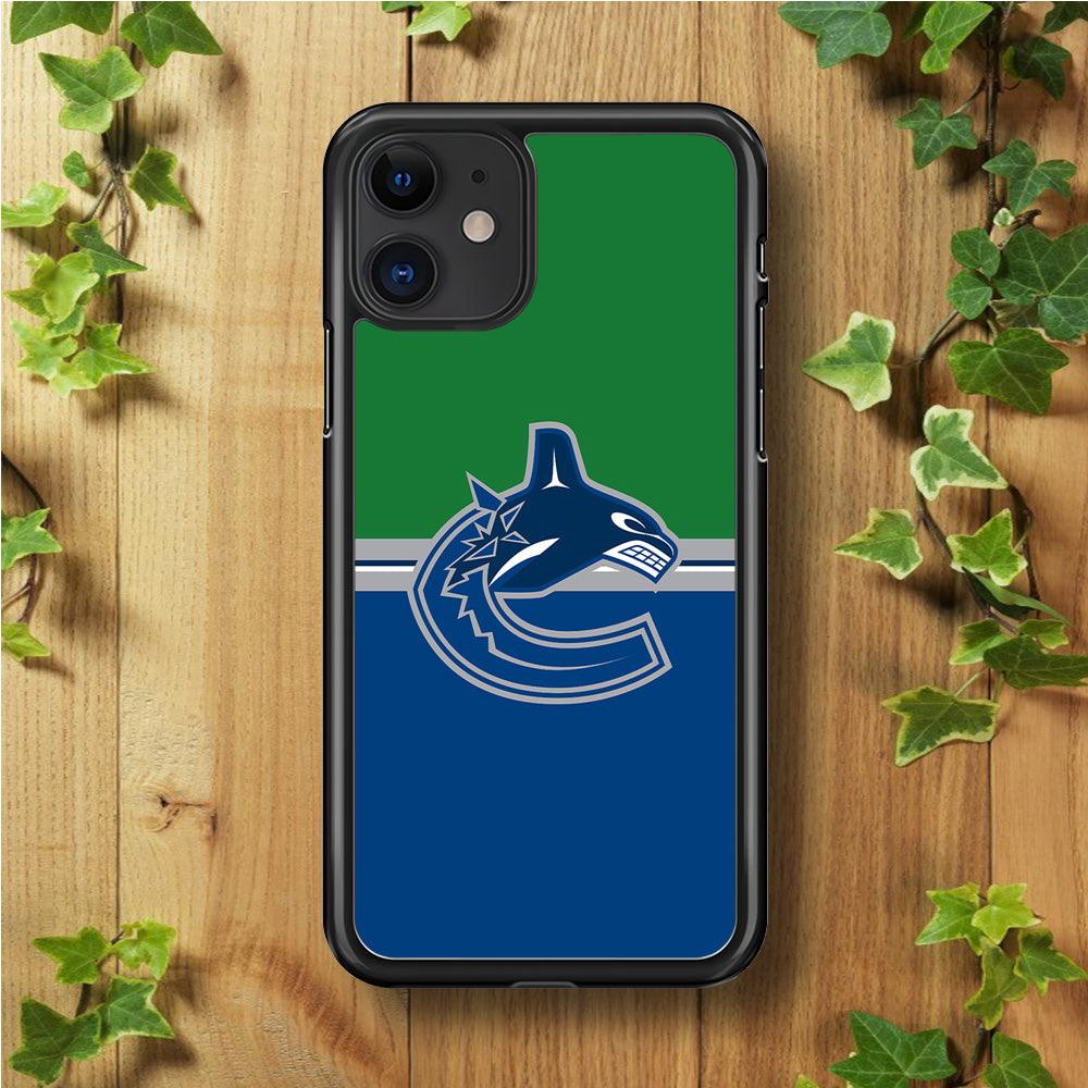Hockey Vancouver Canucks NHL 002 iPhone 11 Case-Rubber / Black (2D Case)-Xtracase