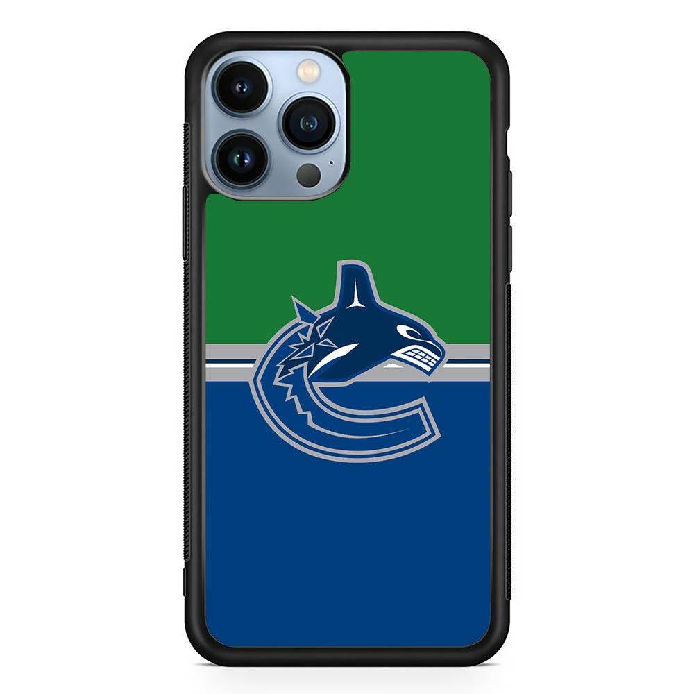 Hockey Vancouver Canucks NHL 002 iPhone 13 Pro Max Case-Rubber / Black (2D Case)-Xtracase