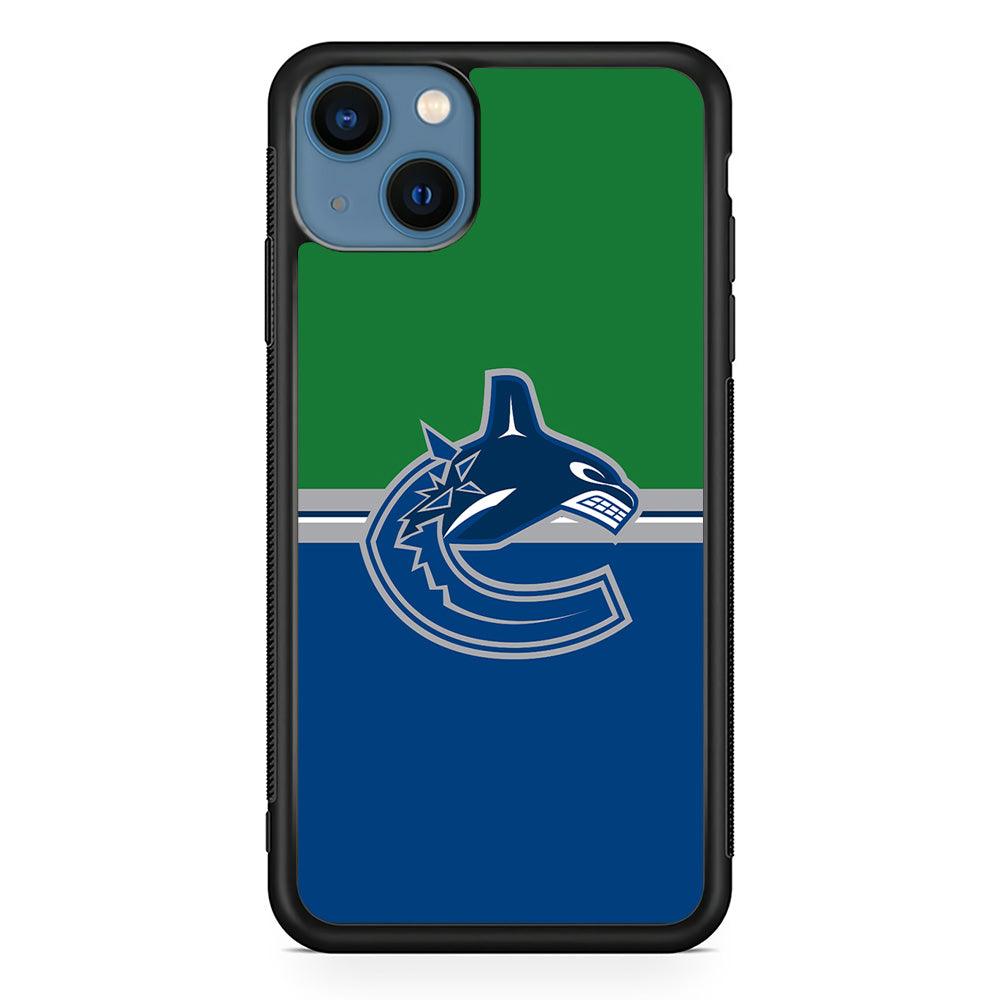 Hockey Vancouver Canucks NHL 002 iPhone 13 Mini Case-Rubber / Black (2D Case)-Xtracase