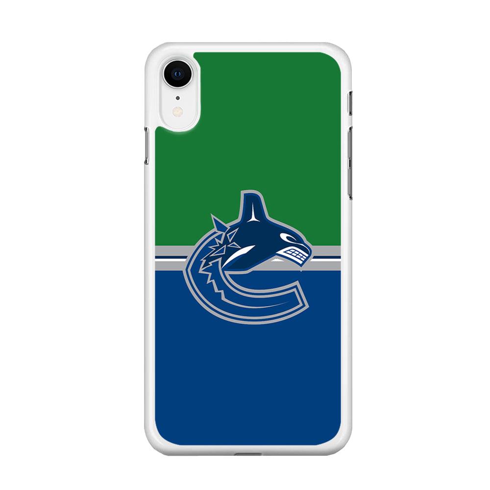 Hockey Vancouver Canucks NHL 002 iPhone XR Case-Rubber / White (2D Case)-Xtracase