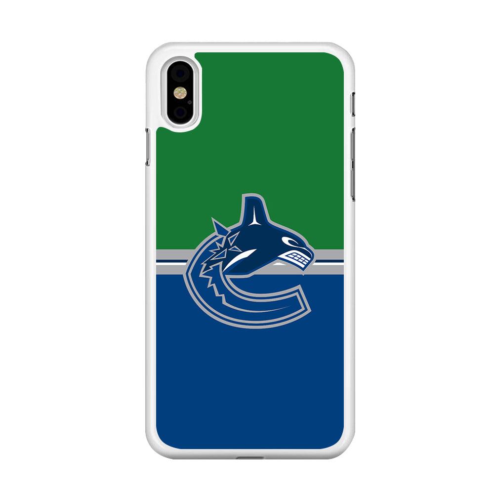 Hockey Vancouver Canucks NHL 002 iPhone X Case-Rubber / White (2D Case)-Xtracase