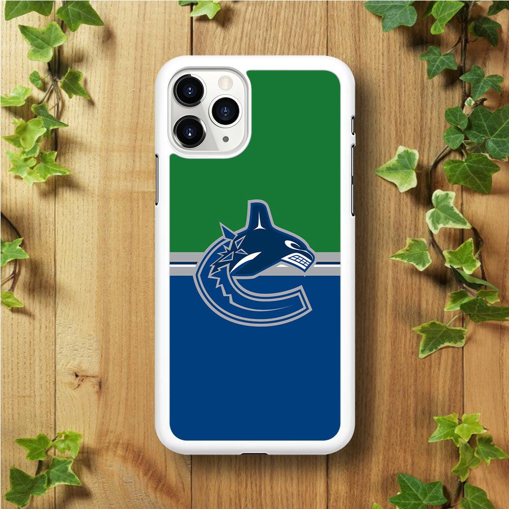 Hockey Vancouver Canucks NHL 002 iPhone 11 Pro Max Case-Rubber / White (2D Case)-Xtracase