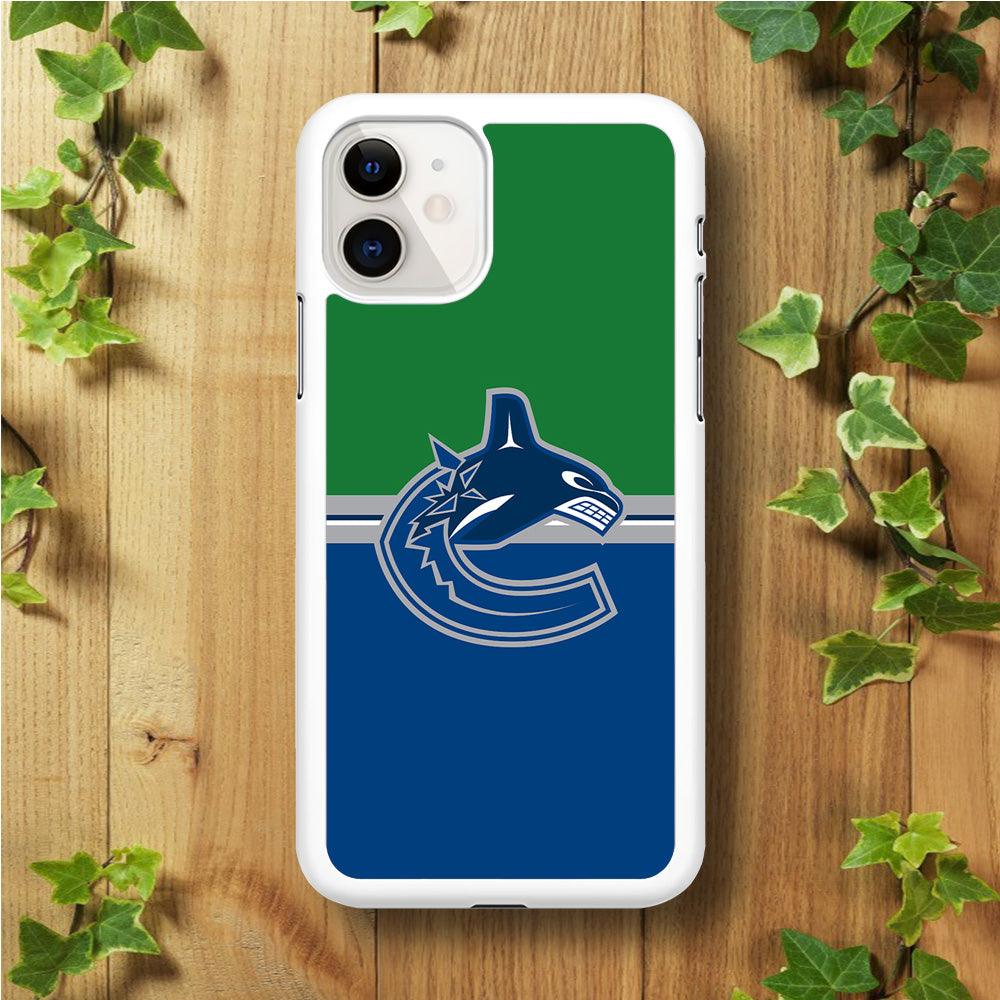 Hockey Vancouver Canucks NHL 002 iPhone 11 Case-Rubber / White (2D Case)-Xtracase