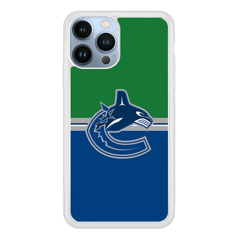 Hockey Vancouver Canucks NHL 002 iPhone 13 Pro Max Case-Rubber / White (2D Case)-Xtracase