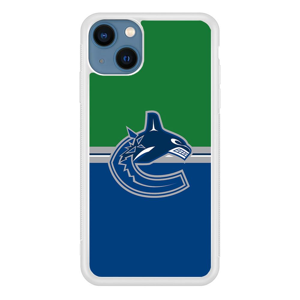 Hockey Vancouver Canucks NHL 002 iPhone 13 Case-Rubber / White (2D Case)-Xtracase