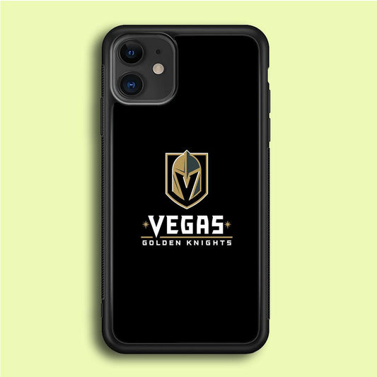 Hockey Vegas Golden Knights NHL 002 iPhone 12 Case-Rubber / Black (2D Case)-Xtracase