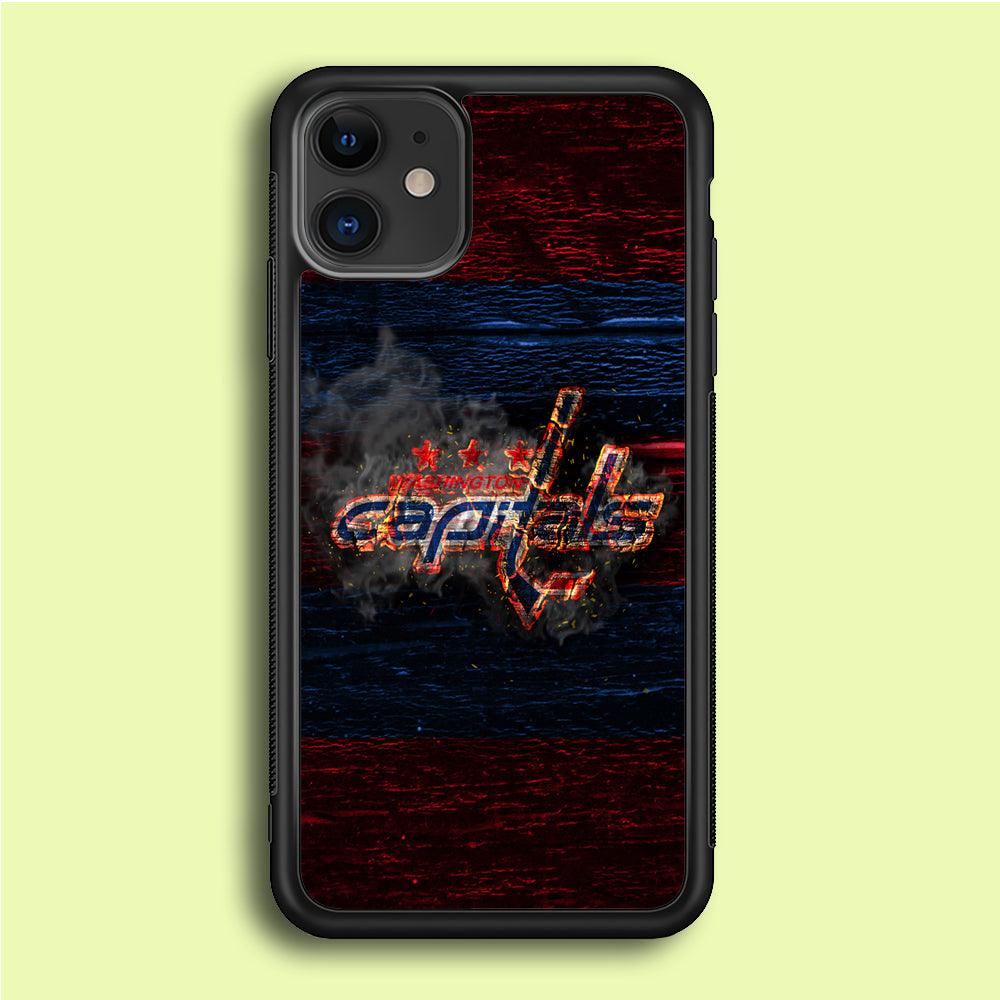Hockey Washington Capitals NHL 001 iPhone 12 Case-Rubber / Black (2D Case)-Xtracase