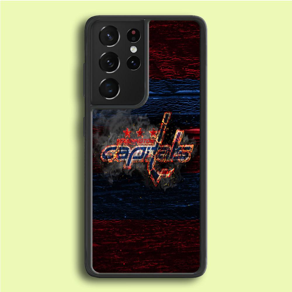 Hockey Washington Capitals NHL 001 Samsung Galaxy S21 Ultra Case-Rubber / White (2D Case)-Xtracase