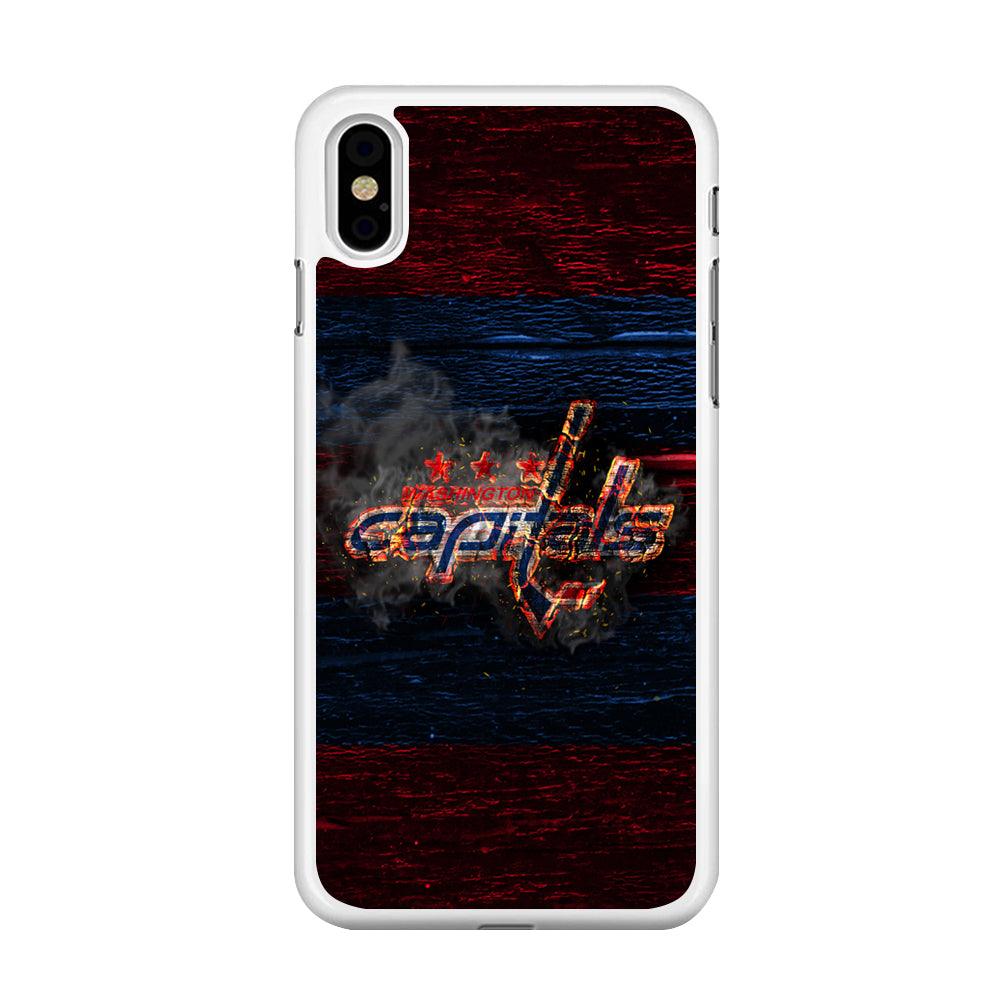 Hockey Washington Capitals NHL 001 iPhone X Case-Rubber / White (2D Case)-Xtracase