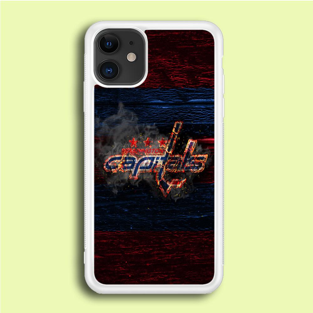 Hockey Washington Capitals NHL 001 iPhone 12 Case-Rubber / White (2D Case)-Xtracase