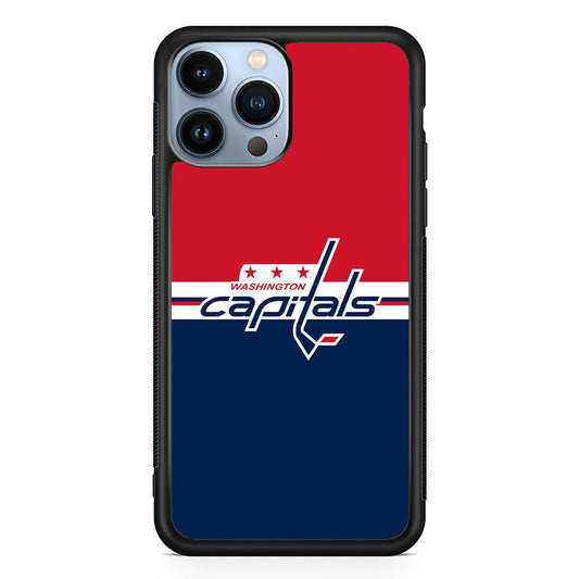 Hockey Washington Capitals NHL 002 iPhone 13 Pro Max Case-Rubber / Black (2D Case)-Xtracase