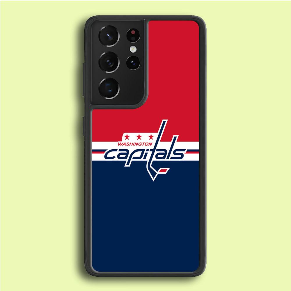 Hockey Washington Capitals NHL 002 Samsung Galaxy S21 Ultra Case-Rubber / White (2D Case)-Xtracase