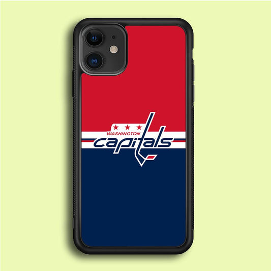 Hockey Washington Capitals NHL 002 iPhone 12 Case-Rubber / Black (2D Case)-Xtracase