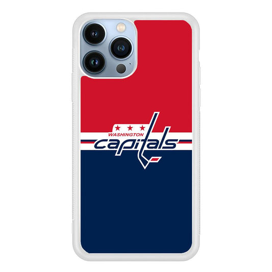 Hockey Washington Capitals NHL 002 iPhone 13 Pro Case-Rubber / White (2D Case)-Xtracase