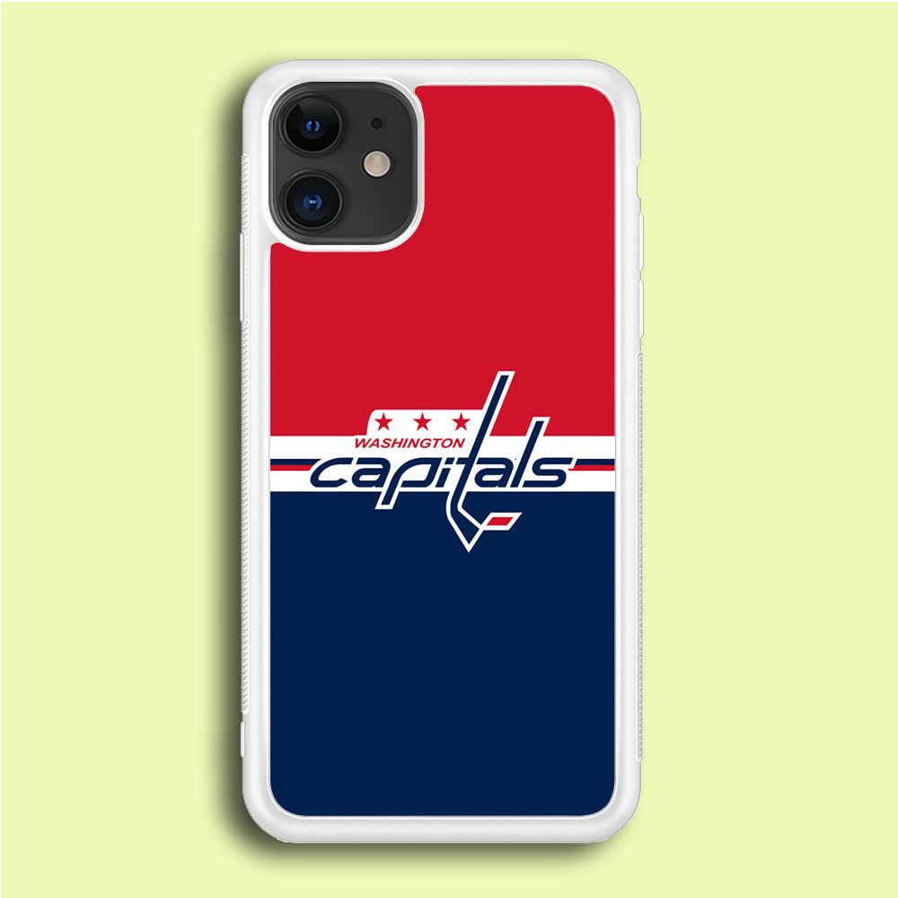 Hockey Washington Capitals NHL 002 iPhone 12 Case-Rubber / White (2D Case)-Xtracase