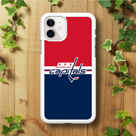 Hockey Washington Capitals NHL 002 iPhone 11 Case-Rubber / White (2D Case)-Xtracase