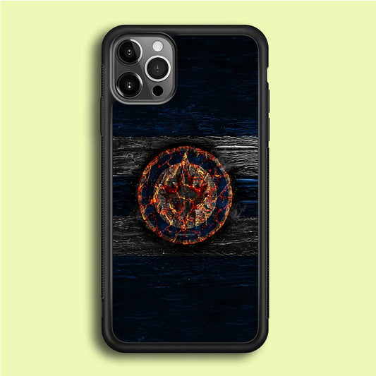 Hockey Winnipeg Jets NHL 002 iPhone 12 Pro Case-Rubber / Black (2D Case)-Xtracase