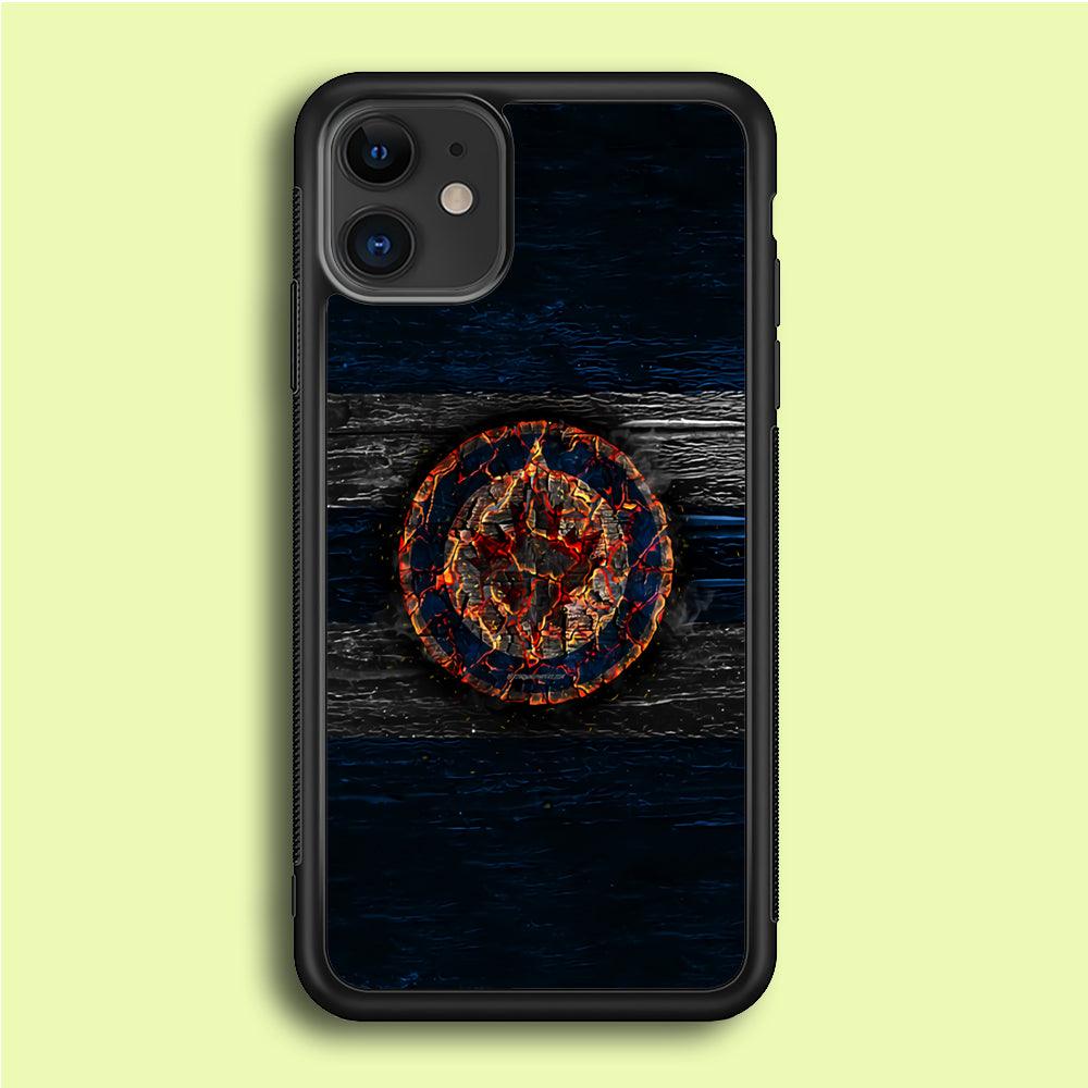 Hockey Winnipeg Jets NHL 002 iPhone 12 Mini Case-Rubber / Black (2D Case)-Xtracase