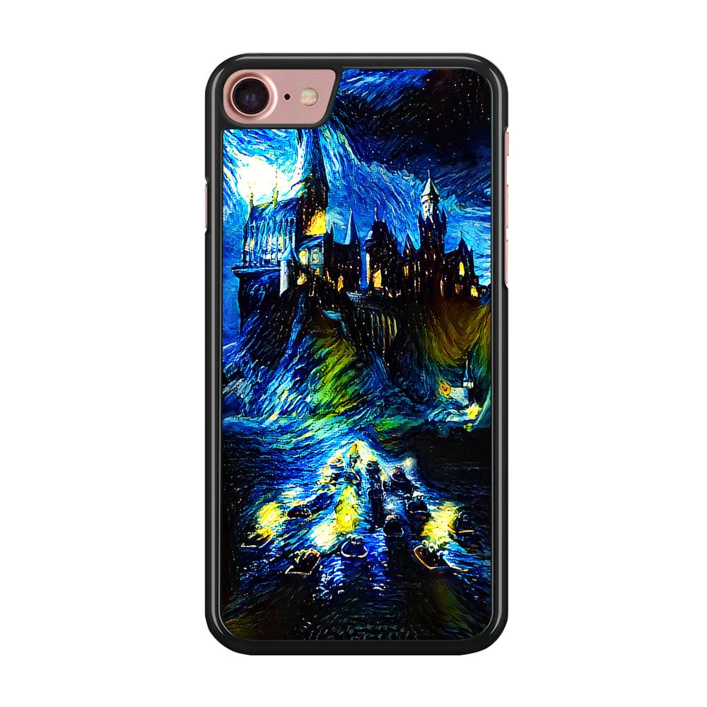 Hogwarts Starry Night iPhone SE 2020 Case-Rubber / Black (2D Case)-Xtracase