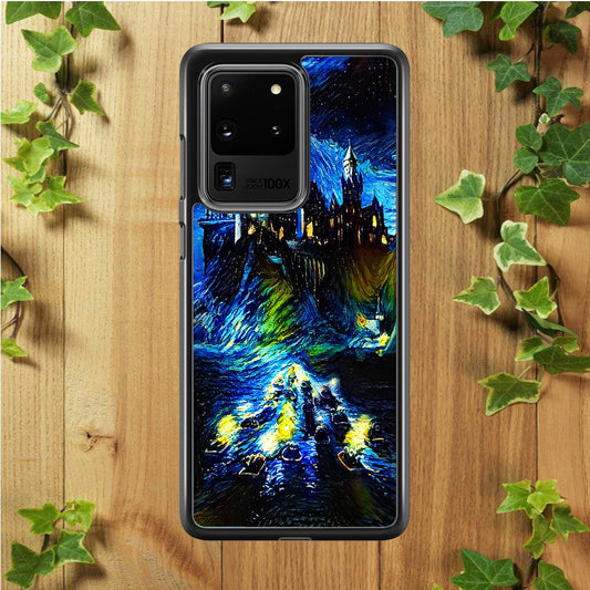 Hogwarts Starry Night Samsung Galaxy S20 Ultra Case-Rubber / Black (2D Case)-Xtracase