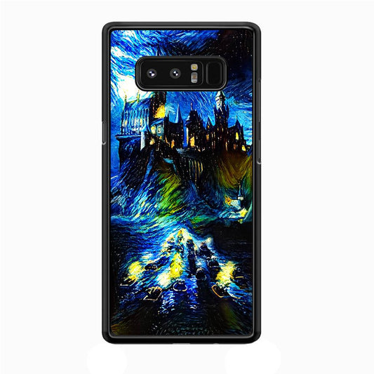 Hogwarts Starry Night Samsung Galaxy Note 8 Case-Rubber / Black (2D Case)-Xtracase