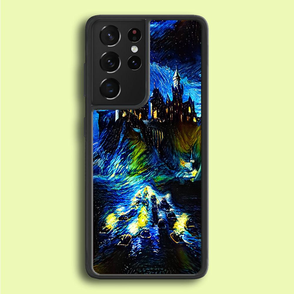 Hogwarts Starry Night Samsung Galaxy S25 Ultra Case-Rubber / Black (2D Case)-Xtracase