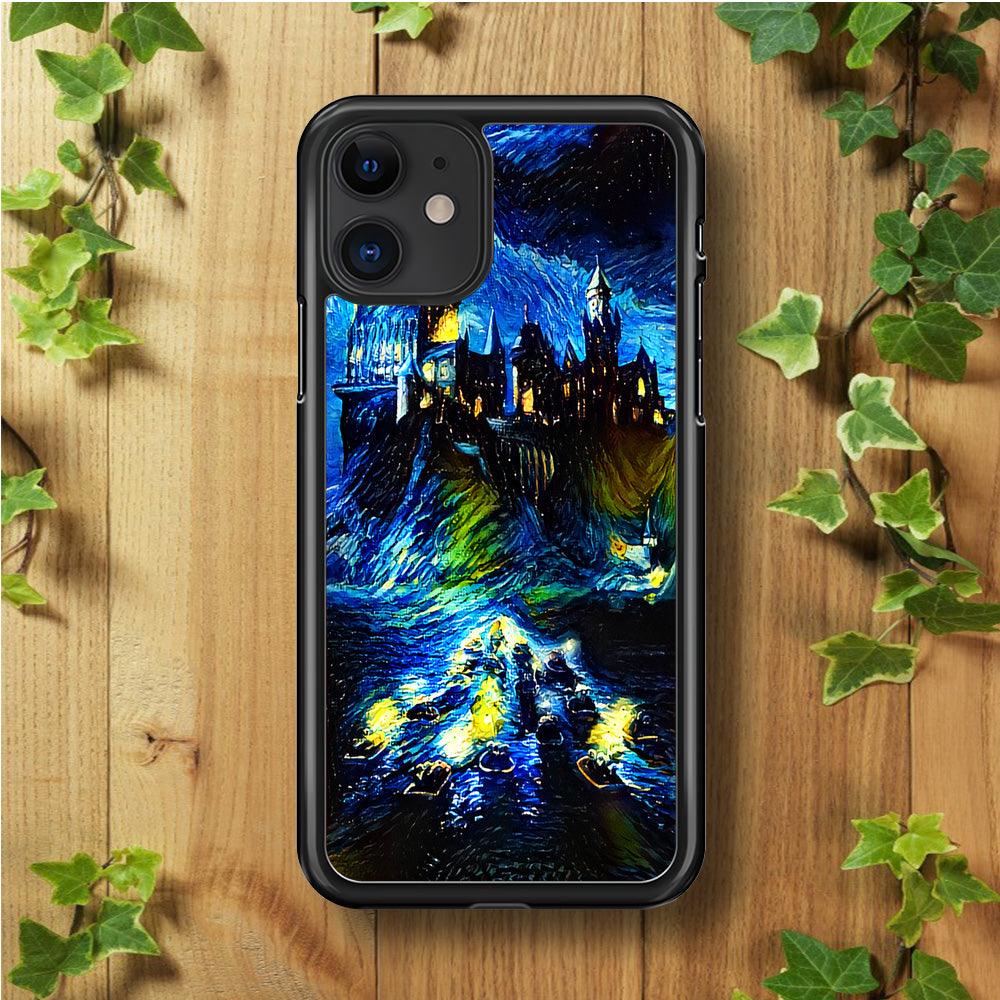 Hogwarts Starry Night iPhone 11 Case-Rubber / Black (2D Case)-Xtracase