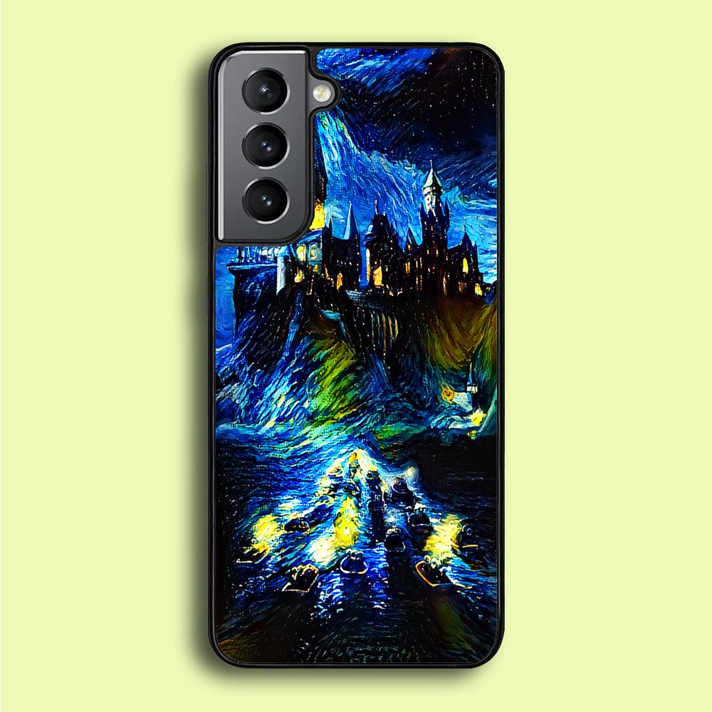 Hogwarts Starry Night Samsung Galaxy S21 Plus Case-Rubber / White (2D Case)-Xtracase