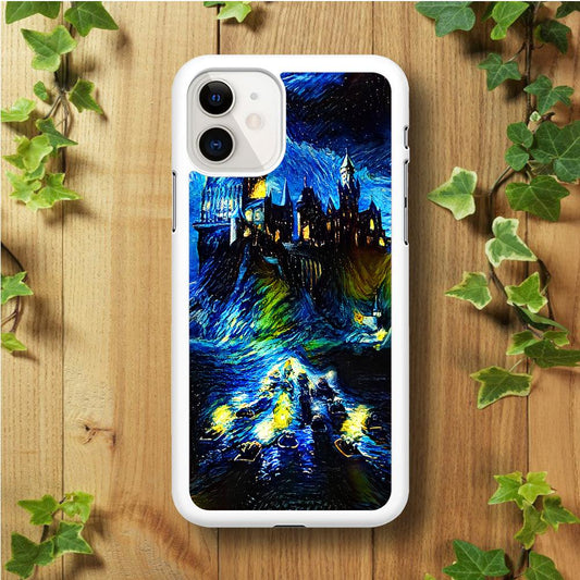 Hogwarts Starry Night iPhone 11 Case-Rubber / White (2D Case)-Xtracase