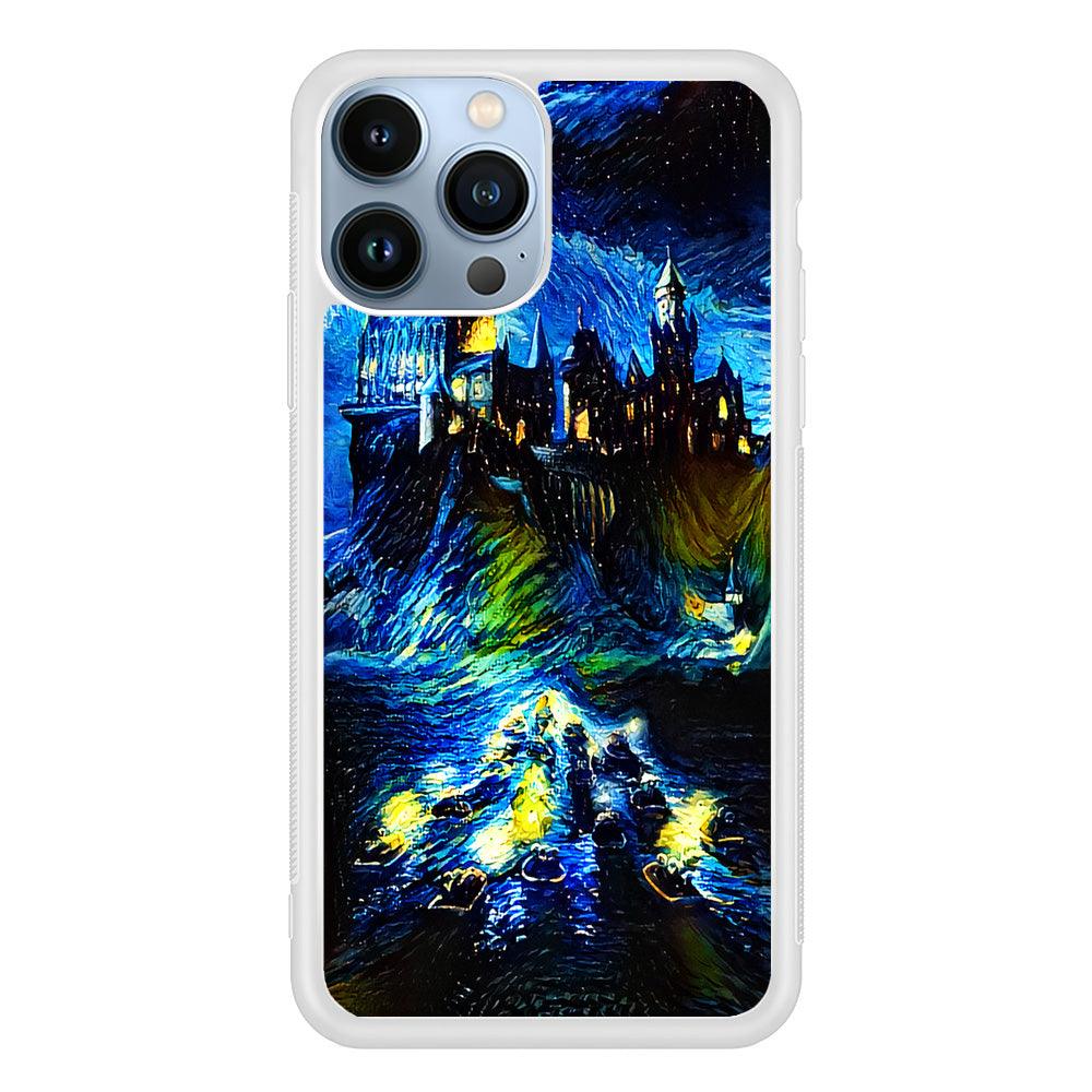 Hogwarts Starry Night iPhone 13 Pro Case-Rubber / White (2D Case)-Xtracase
