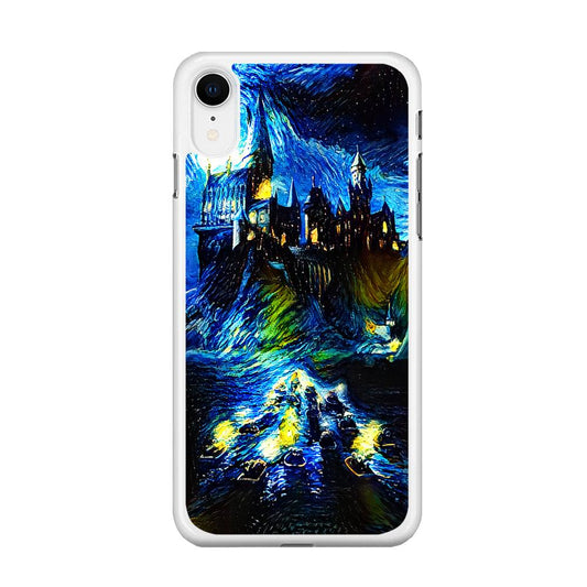 Hogwarts Starry Night iPhone XR Case-Rubber / White (2D Case)-Xtracase
