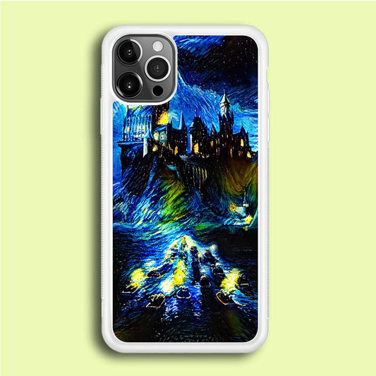Hogwarts Starry Night iPhone 12 Pro Case-Rubber / White (2D Case)-Xtracase