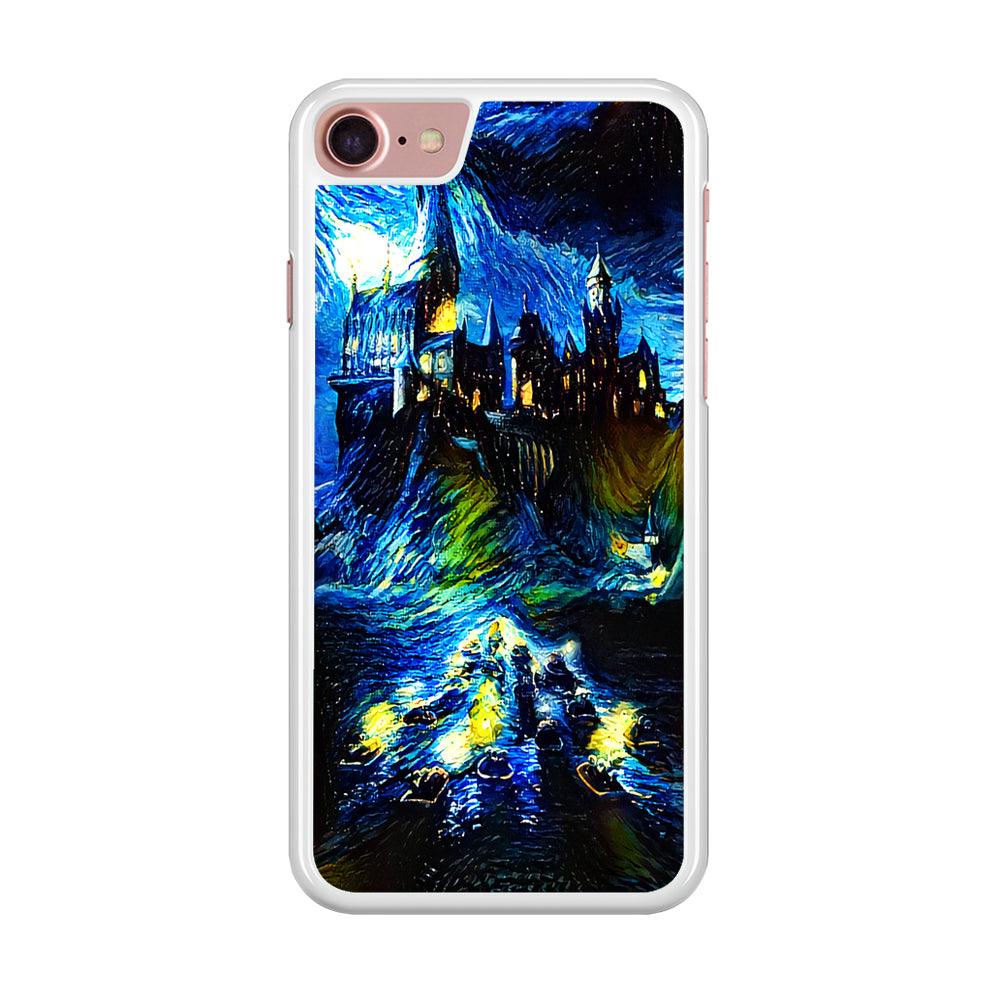 Hogwarts Starry Night iPhone SE 2020 Case-Rubber / White (2D Case)-Xtracase
