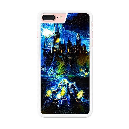 Hogwarts Starry Night iPhone 8 Plus Case-Rubber / White (2D Case)-Xtracase