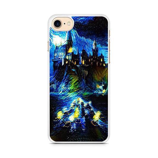 Hogwarts Starry Night iPhone 8 Case-Rubber / White (2D Case)-Xtracase