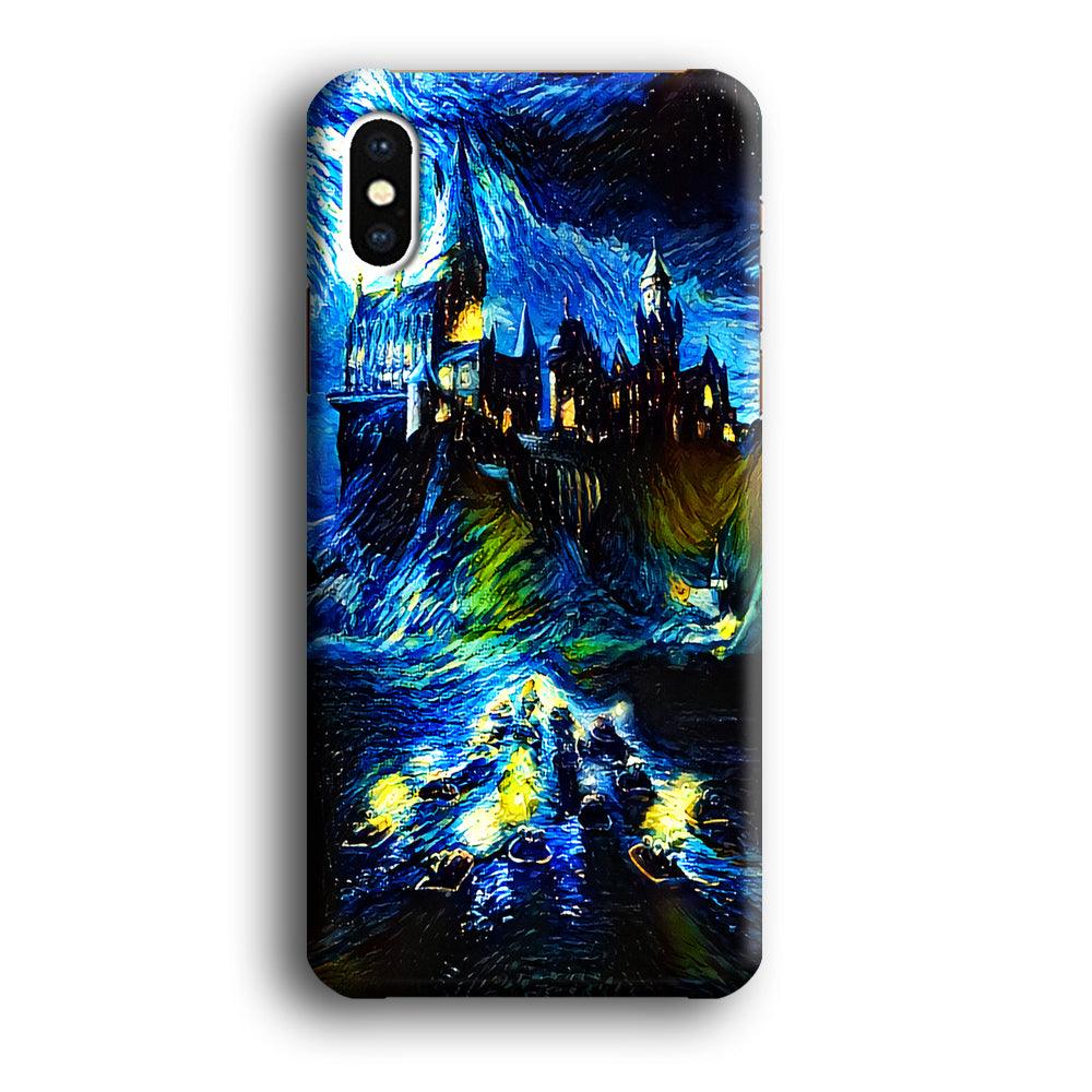 Hogwarts Starry Night iPhone Xs Case-Plastic / Full Wrap (3D Case)-Xtracase
