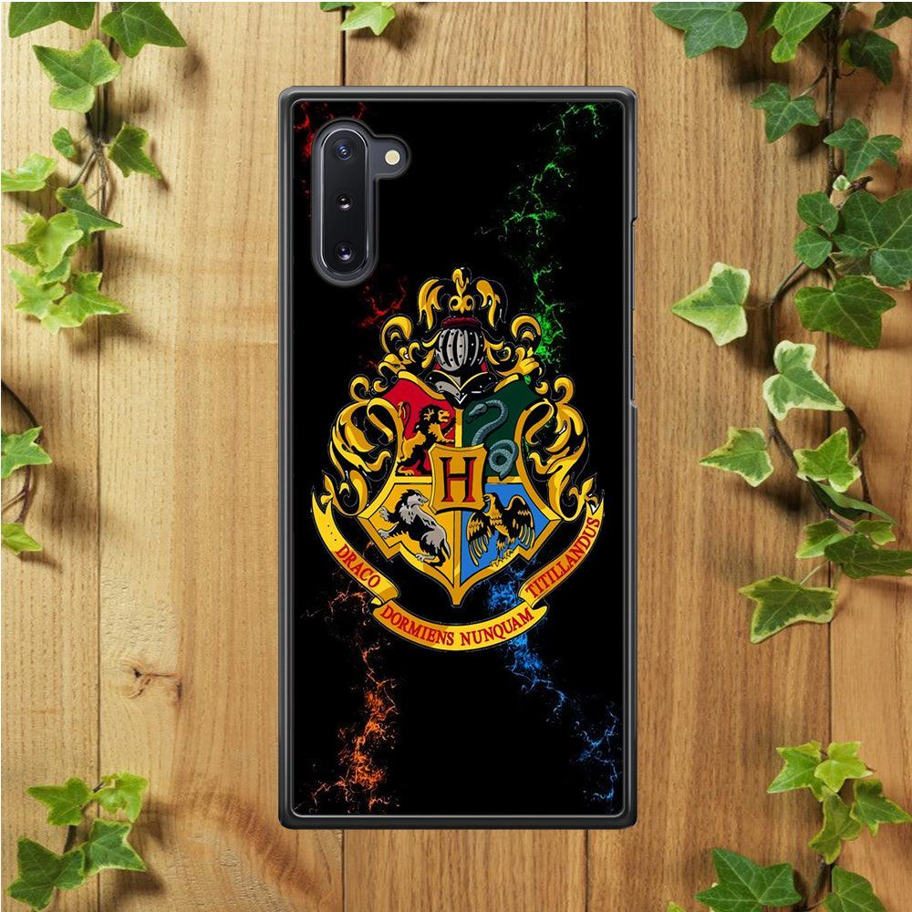 Hogwarts Symbol Black Samsung Galaxy Note 10 Case-Rubber / White (2D Case)-Xtracase