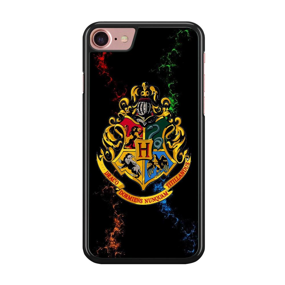 Hogwarts Symbol Black iPhone 8 Case-Rubber / Black (2D Case)-Xtracase