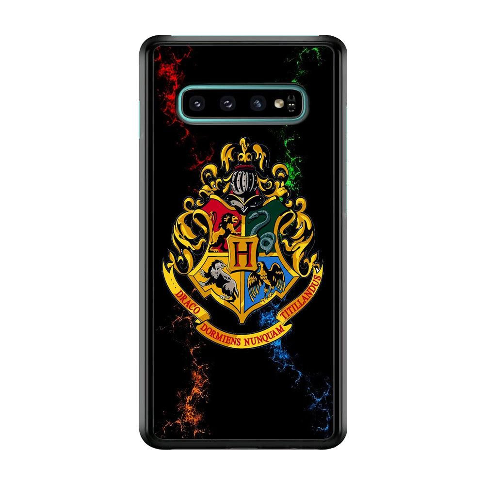 Hogwarts Symbol Black Samsung Galaxy S10 Case-Plastic / Full Wrap (3D Case)-Xtracase