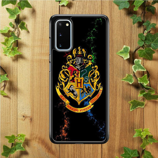 Hogwarts Symbol Black Samsung Galaxy S20 Case-Rubber / Black (2D Case)-Xtracase