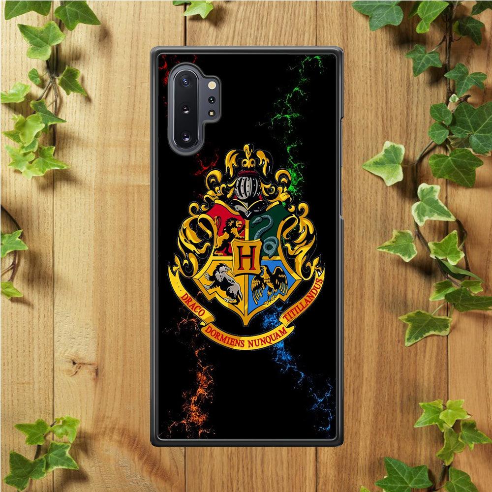 Hogwarts Symbol Black Samsung Galaxy Note 10 Plus Case-Rubber / Black (2D Case)-Xtracase