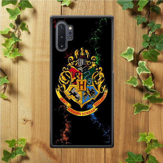 Hogwarts Symbol Black Samsung Galaxy Note 10 Plus Case-Rubber / Black (2D Case)-Xtracase