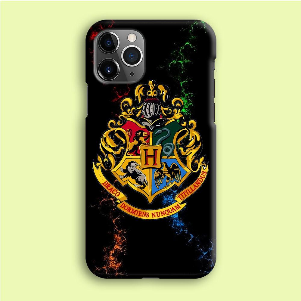 Hogwarts Symbol Black iPhone 12 Pro Max Case-Plastic / Full Wrap (3D Case)-Xtracase