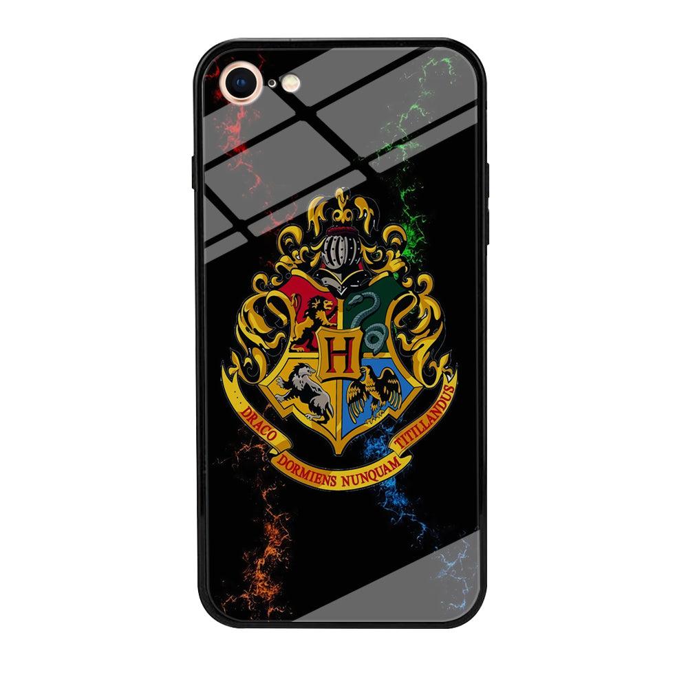 Hogwarts Symbol Black iPhone 8 Case-Tempered Glass Case-Xtracase