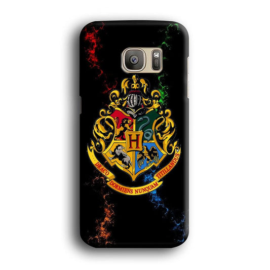 Hogwarts Symbol Black Samsung Galaxy S7 Edge Case-Plastic / Full Wrap (3D Case)-Xtracase