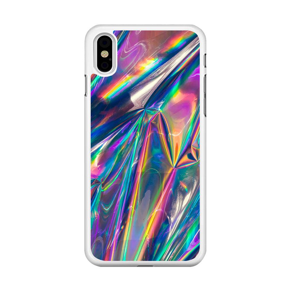 Hologram Holographic iPhone Xs Case-Rubber / White (2D Case)-Xtracase