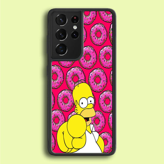 Homer Simpson Donut Samsung Galaxy S21 Ultra Case-Plastic / Full Wrap (3D Case)-Xtracase