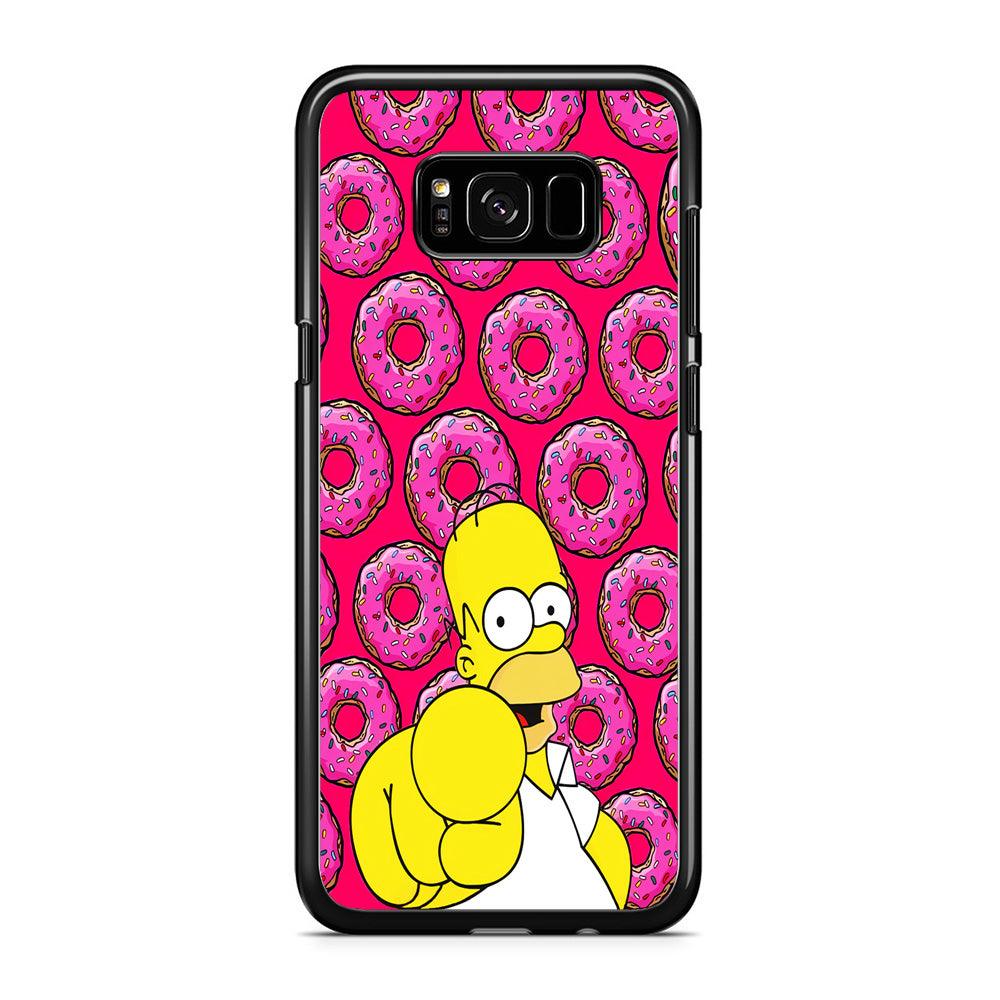Homer Simpson Donut Samsung Galaxy S8 Case-Rubber / Black (2D Case)-Xtracase