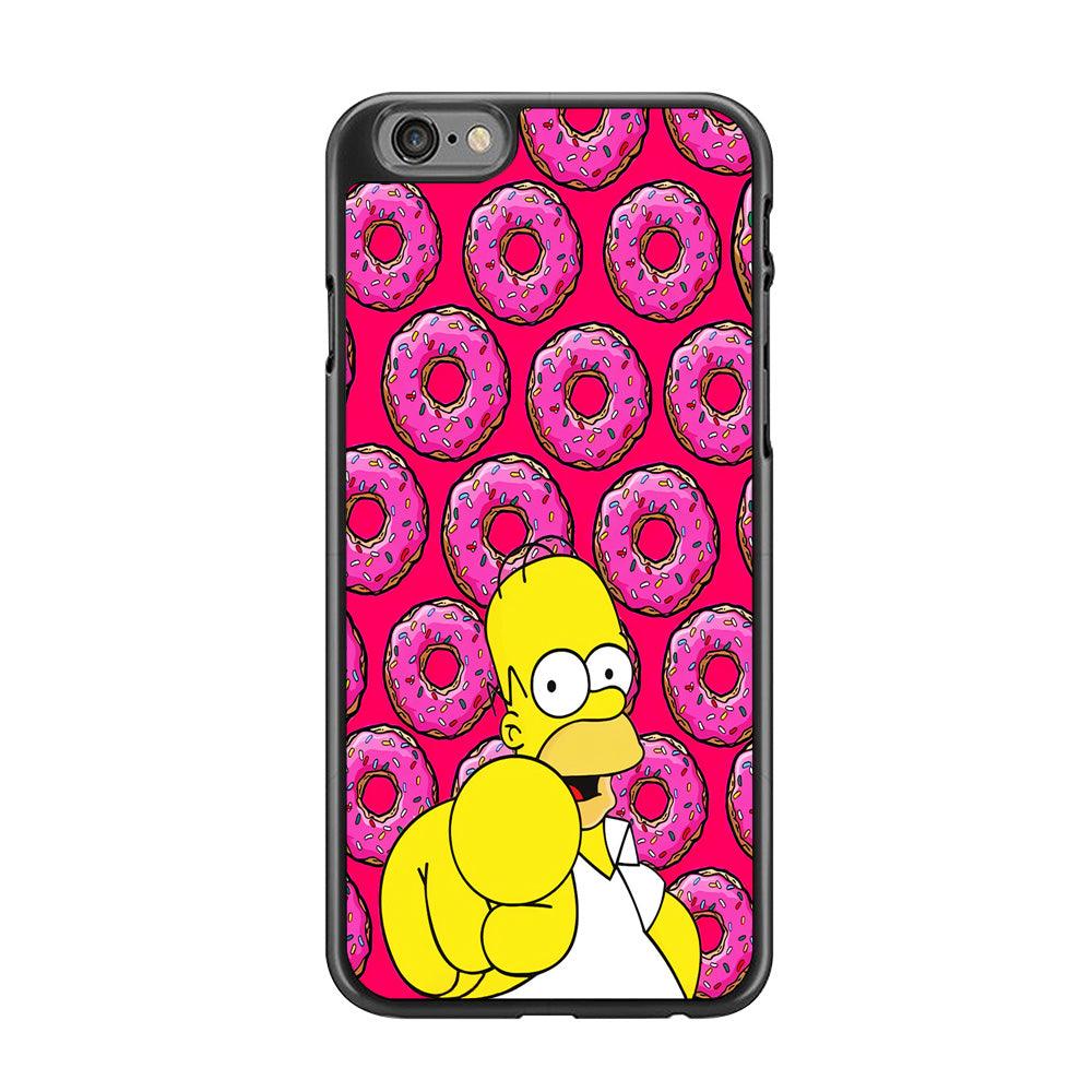 Homer Simpson Donut iPhone 6 | 6s Case-Rubber / Black (2D Case)-Xtracase