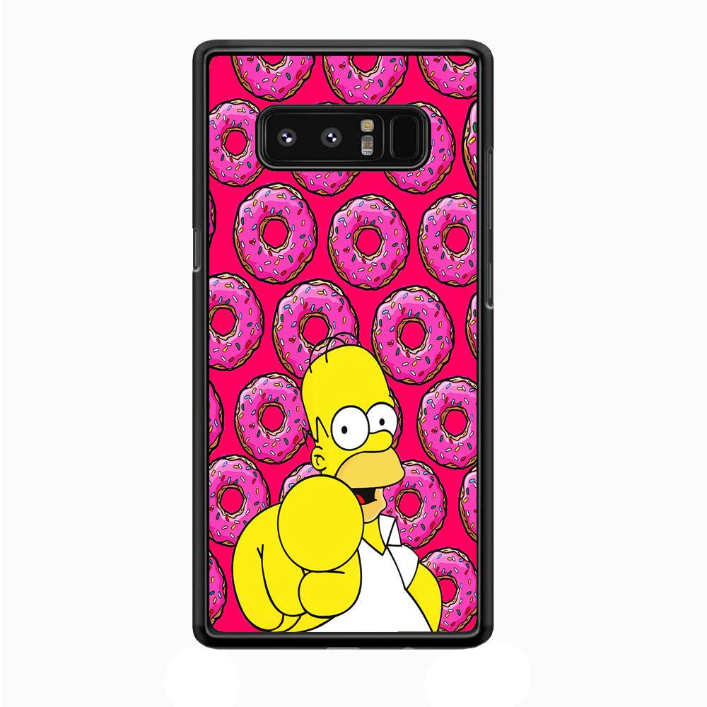 Homer Simpson Donut Samsung Galaxy Note 8 Case-Rubber / White (2D Case)-Xtracase